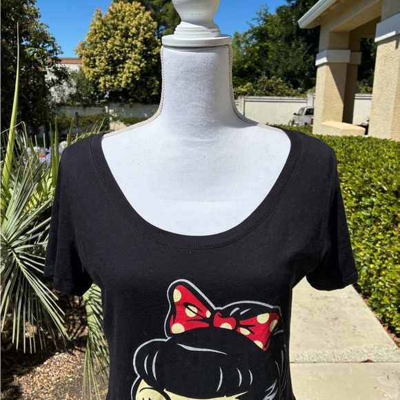 Lucky 13 Miss Alley Cat Juniors Size XL Black Scoop Neck Tee - Picture 3 of 9